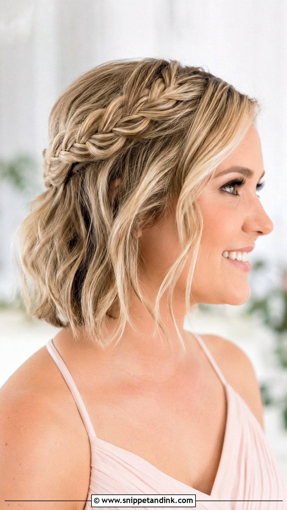Bridesmaid Half Up Half Down Braided Short Hair - Snippet and Ink - 20 Bridesmaid Hairstyles Half Up Half Down Braid