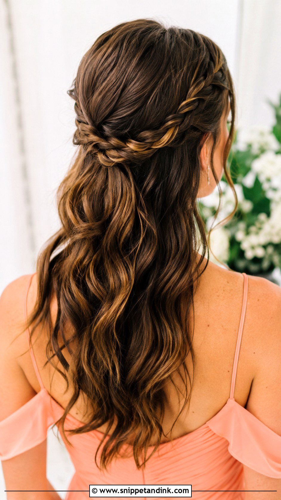 Bridesmaid Half Up Half Down Braided Waves - Snippet and Ink - 20 Bridesmaid Hairstyles Half Up Half Down Braid