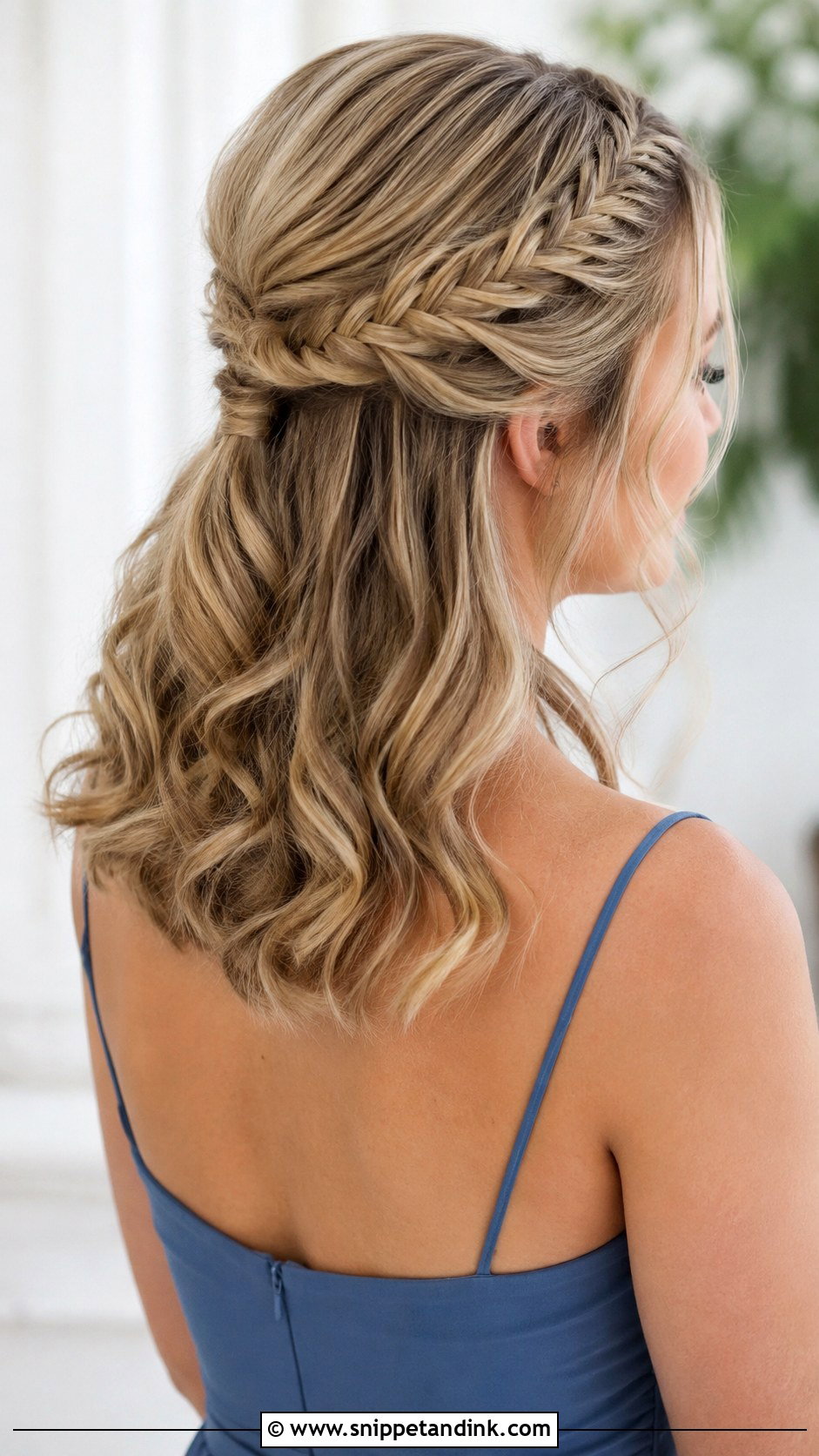 Bridesmaid Half Up Half Down Fishtail Braid - Snippet and Ink - 20 Bridesmaid Hairstyles Half Up Half Down Medium Shoulder Length