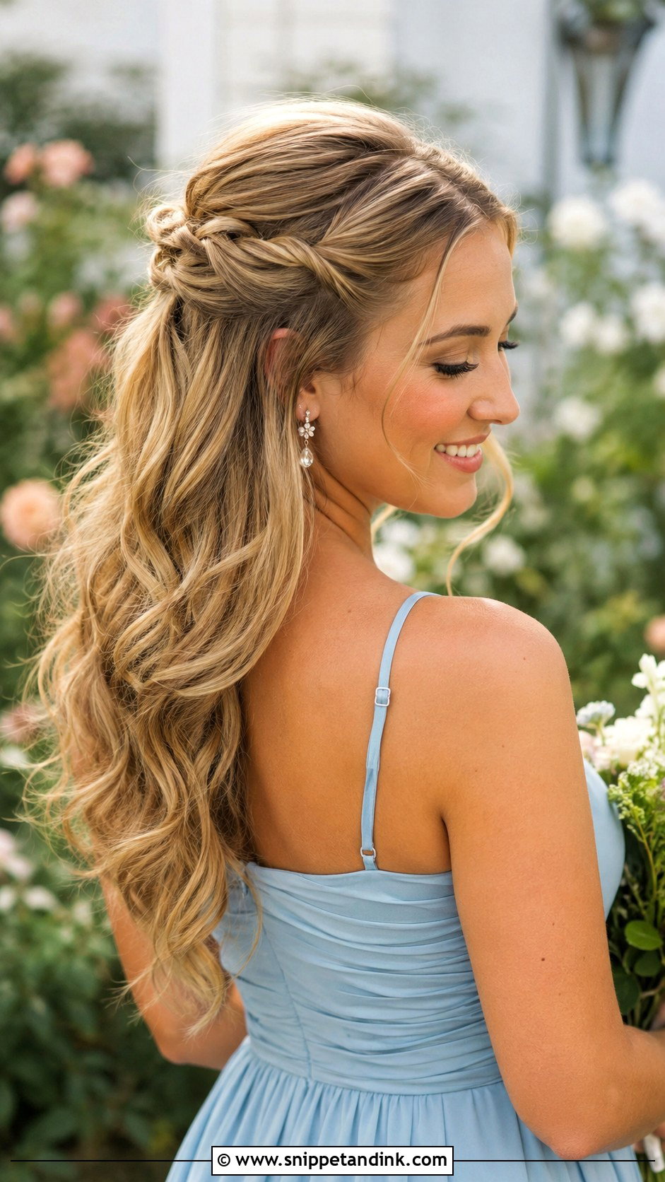 Bridesmaid Half Up Half Down Hair - Snippet and Ink - 25 Bridesmaid Look Ideas