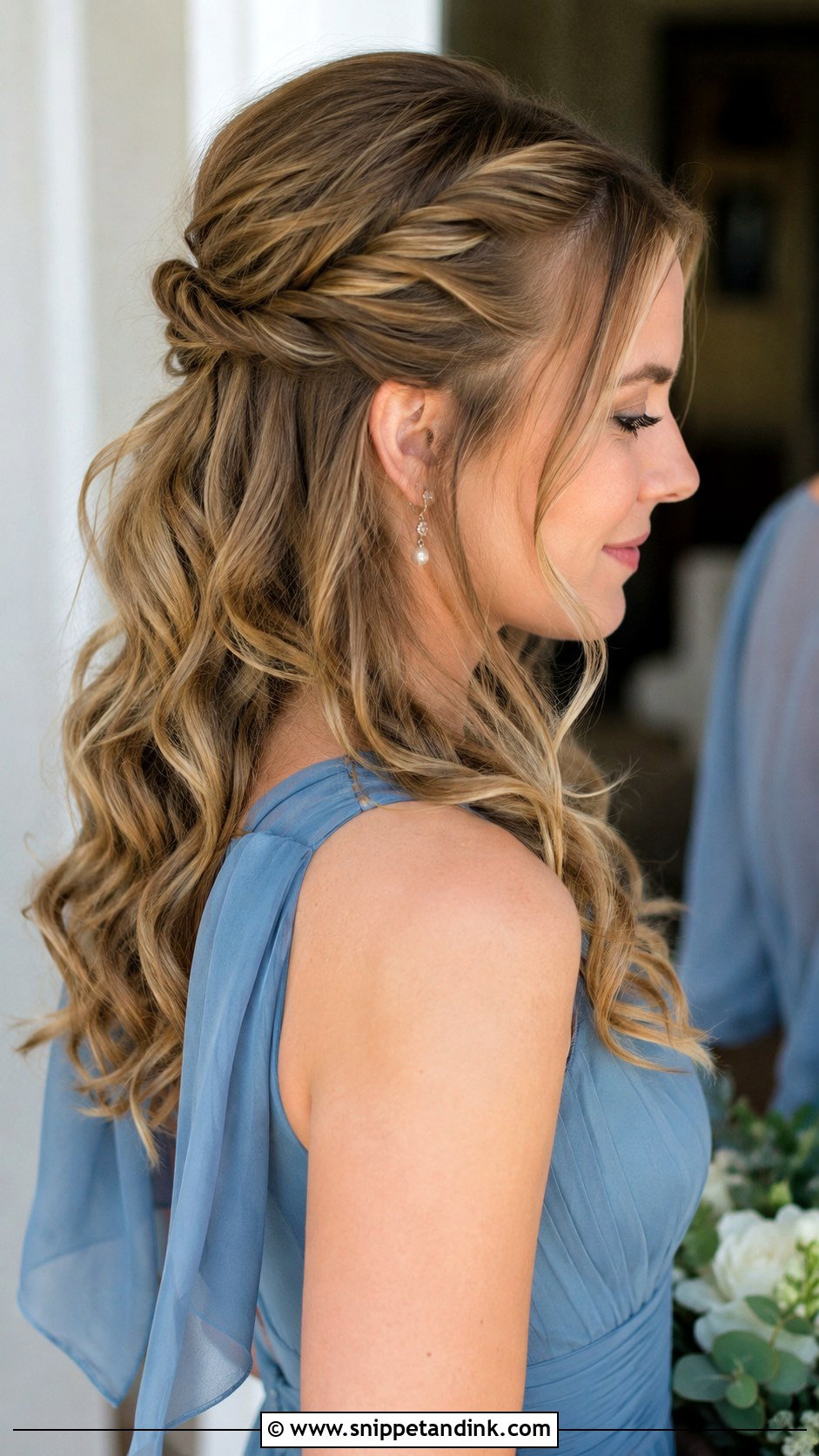 Bridesmaid Half Up Half Down Hair - Snippet and Ink - 25 Hair for Bridesmaids Ideas