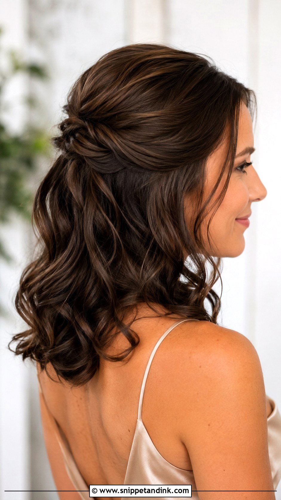Bridesmaid Half Up Half Down Loose Curls - Snippet and Ink - 20 Bridesmaid Hairstyles Half Up Half Down Medium Shoulder Length