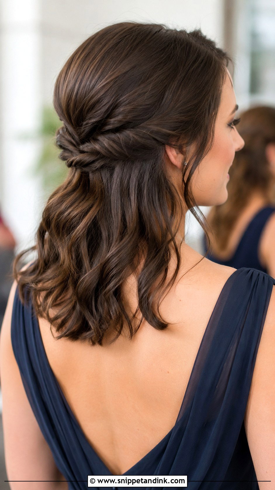 Bridesmaid Half Up Half Down Low Twist - Snippet and Ink - 20 Bridesmaid Hairstyles Half Up Half Down Medium Shoulder Length