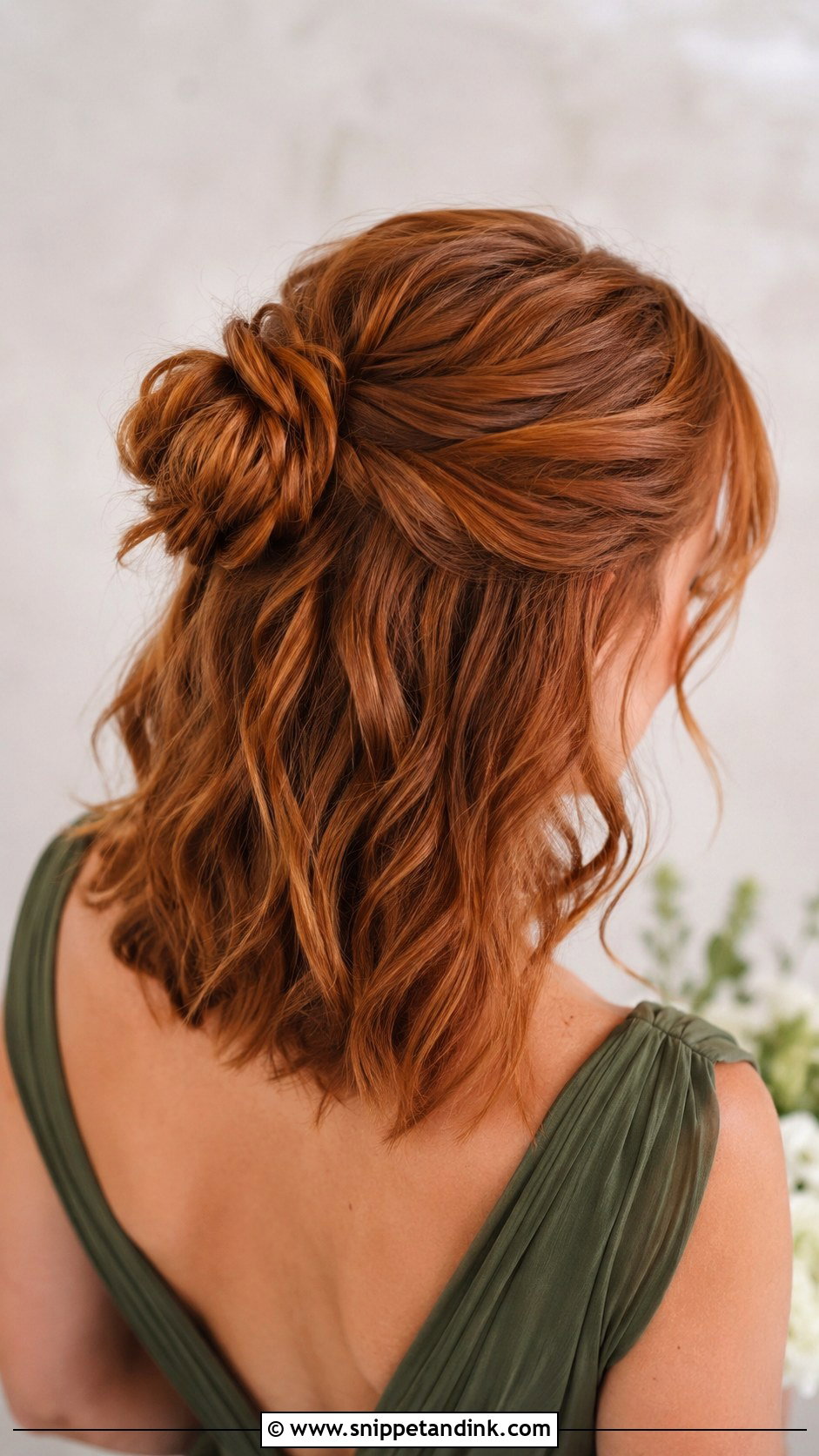 Bridesmaid Half Up Half Down Messy Bun - Snippet and Ink - 20 Bridesmaid Hairstyles Half Up Half Down Medium Shoulder Length