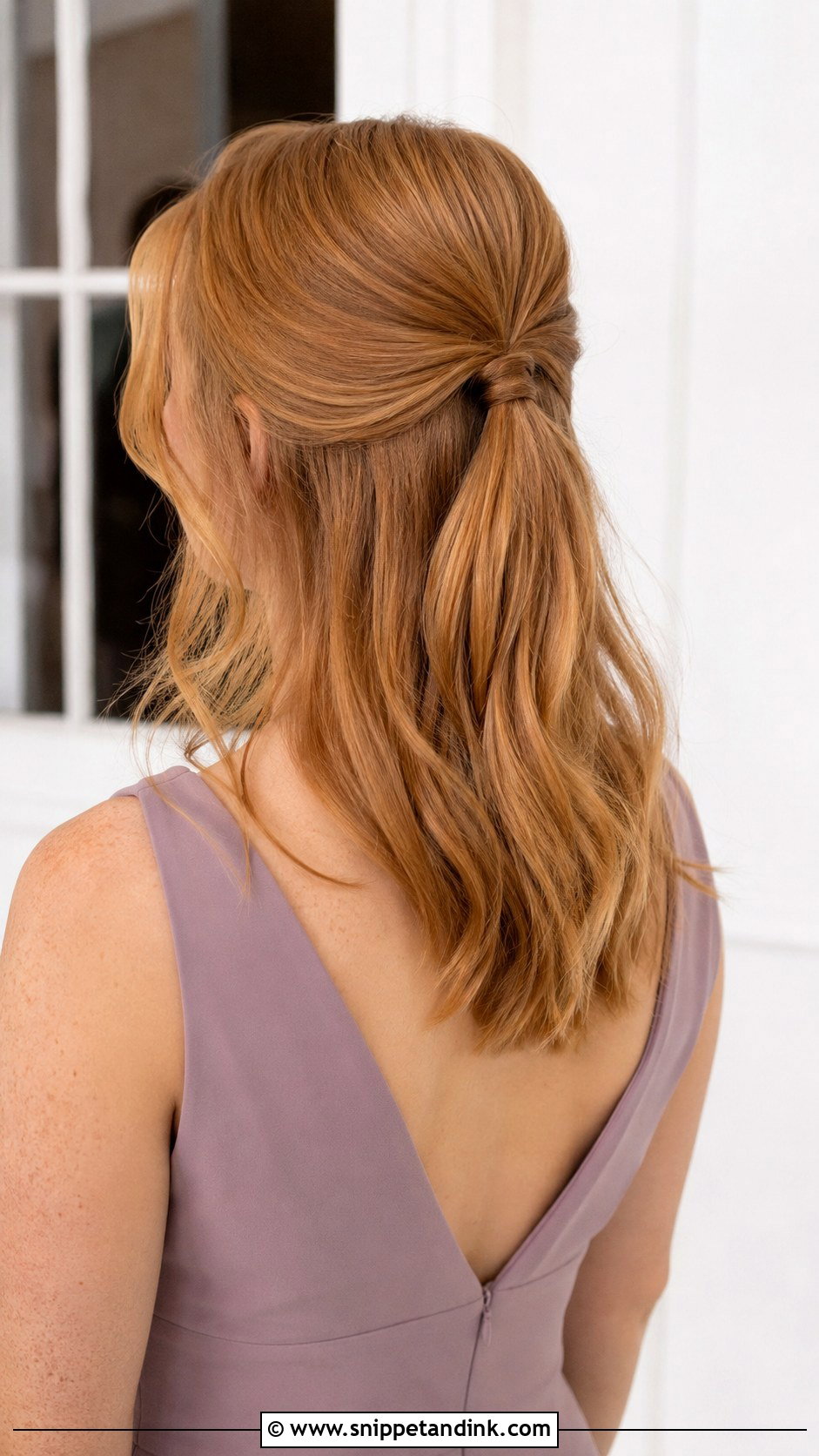 Bridesmaid Half Up Half Down Mini Ponytail - Snippet and Ink - 20 Bridesmaid Hairstyles Half Up Half Down Medium Shoulder Length