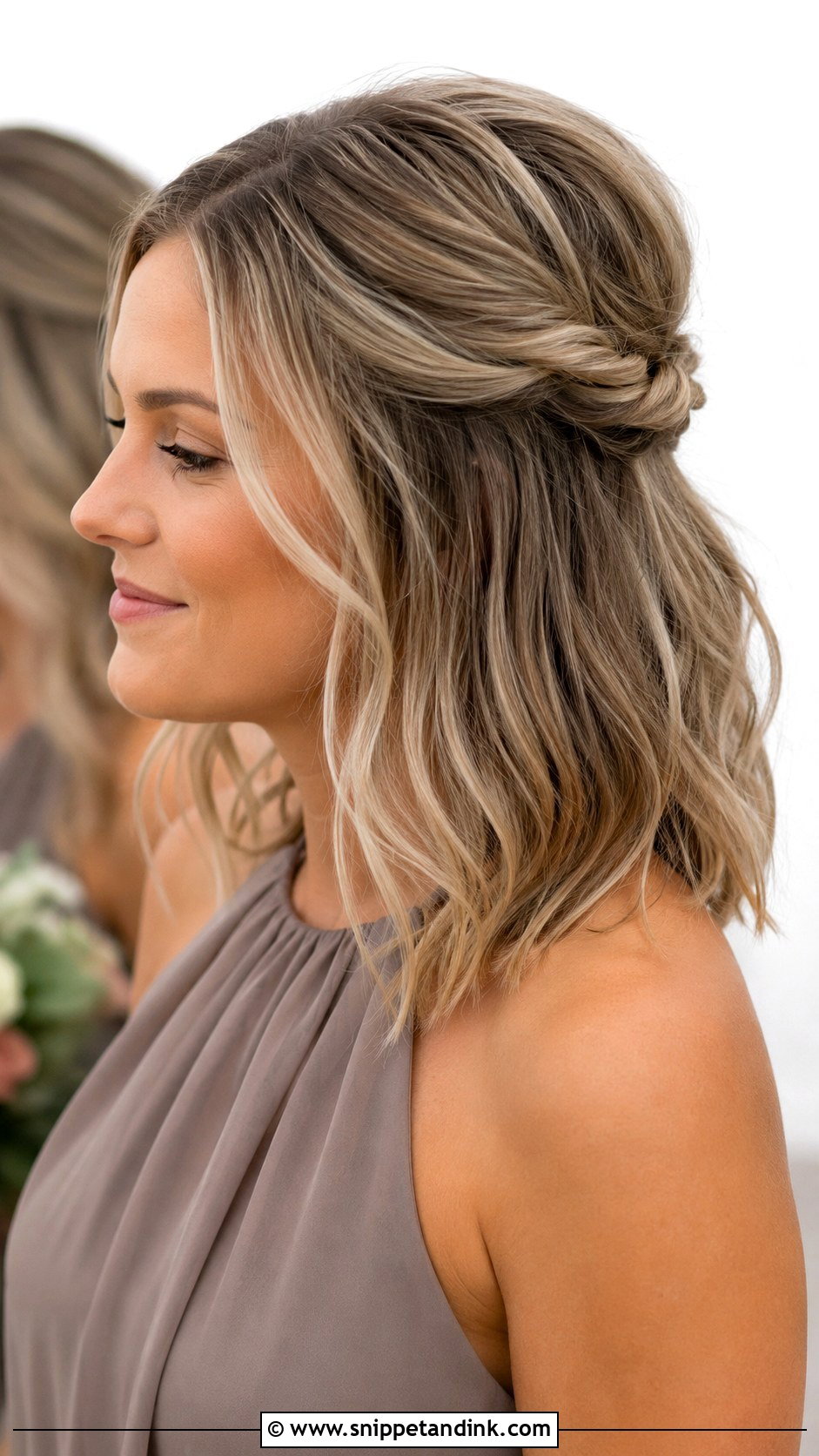 Bridesmaid Half Up Half Down Shoulder Length Lob - Snippet and Ink - 20 Bridesmaid Hairstyles Half Up Half Down Medium Shoulder Length