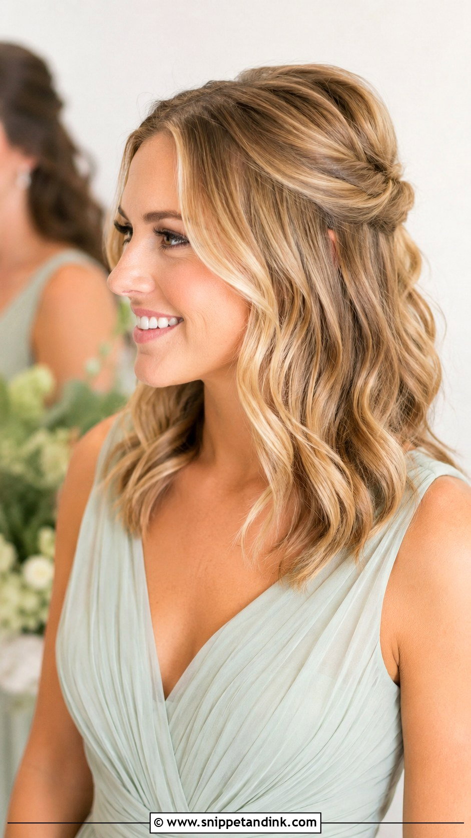 Bridesmaid Half Up Half Down Soft Waves - Snippet and Ink - 20 Bridesmaid Hairstyles Half Up Half Down Medium Shoulder Length