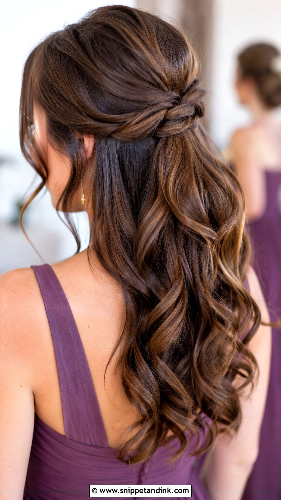 Bridesmaid Half Up Knot Hair - Snippet and Ink - 20 Wedding Hair Bridesmaid Half Up Ideas