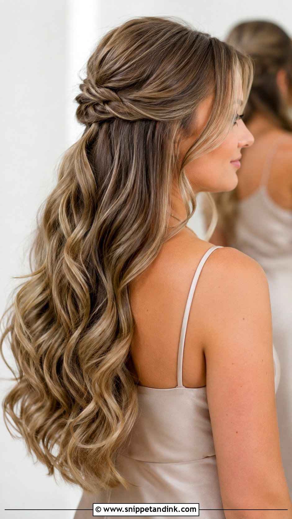 Bridesmaid Half Up Long Hair - Snippet and Ink - 20 Wedding Hairstyles Bridesmaid Half Up