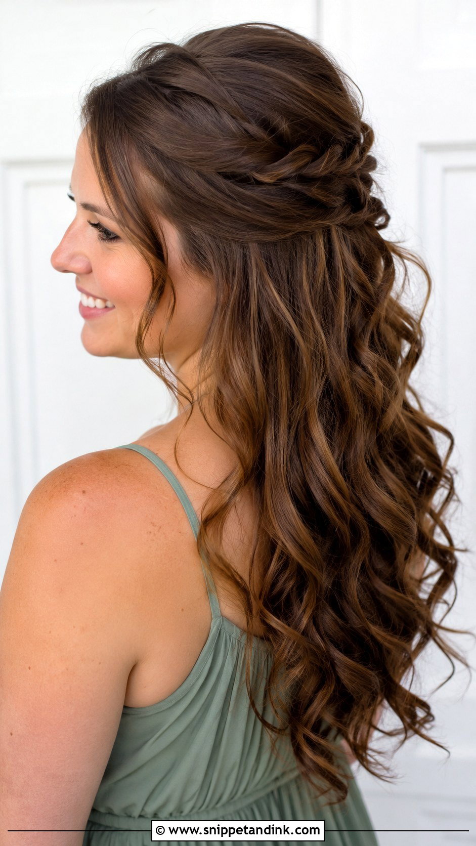 Bridesmaid Half Up Long Hair - Snippet and Ink - 30 Bridesmaid Hair Half Up Ideas