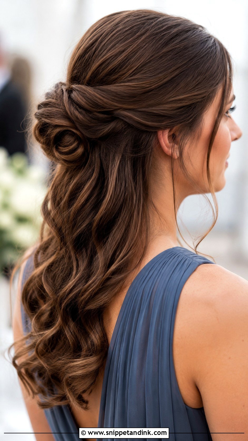 Bridesmaid Half Up Low Bun - Snippet and Ink - 30 Bridesmaid Hair Half Up Ideas