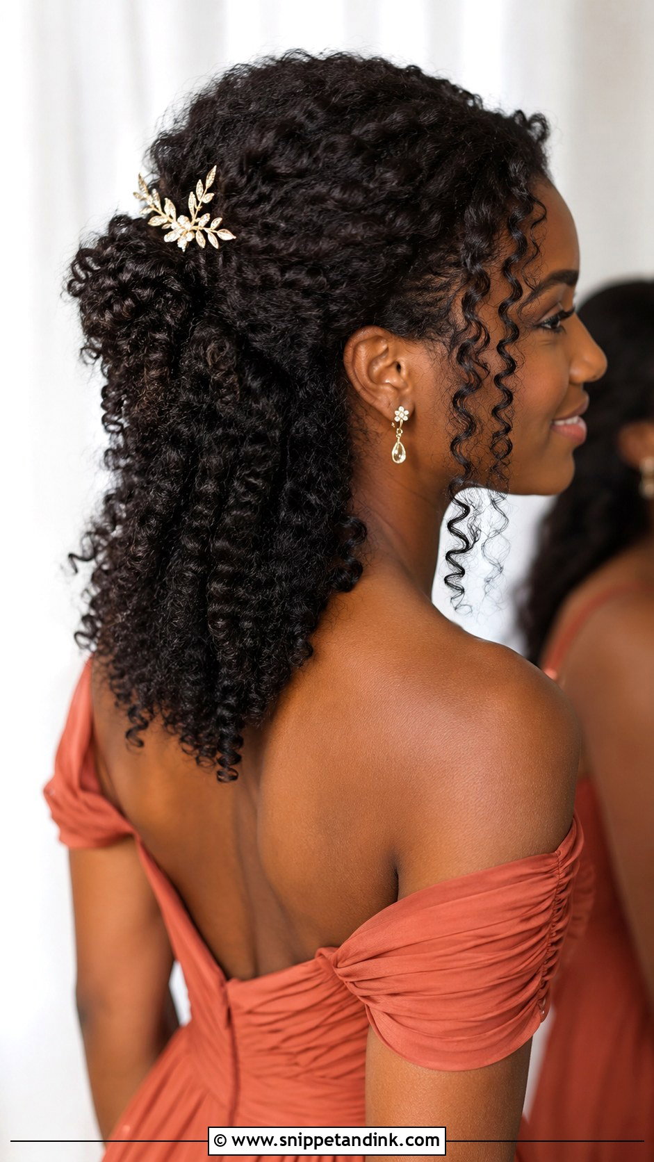 Bridesmaid Half Up Natural Curls - Snippet and Ink - 20 Wedding Hairstyles Bridesmaid Half Up