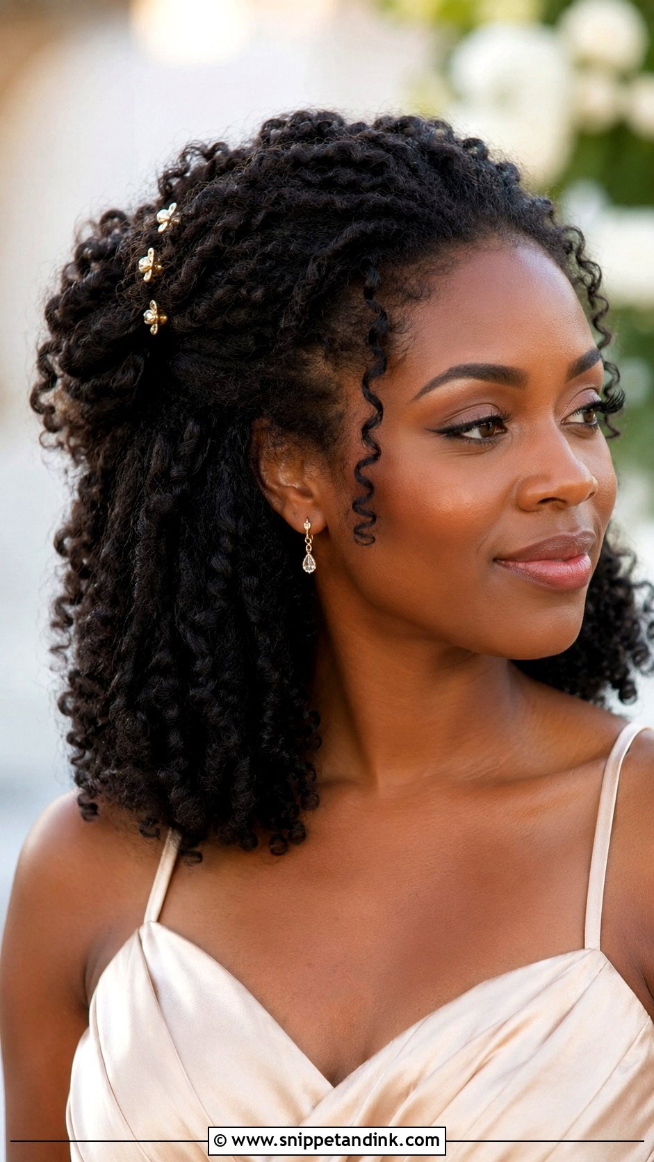 Bridesmaid Half Up Natural Hair - Snippet and Ink - 30 Bridesmaid Hair Half Up Ideas