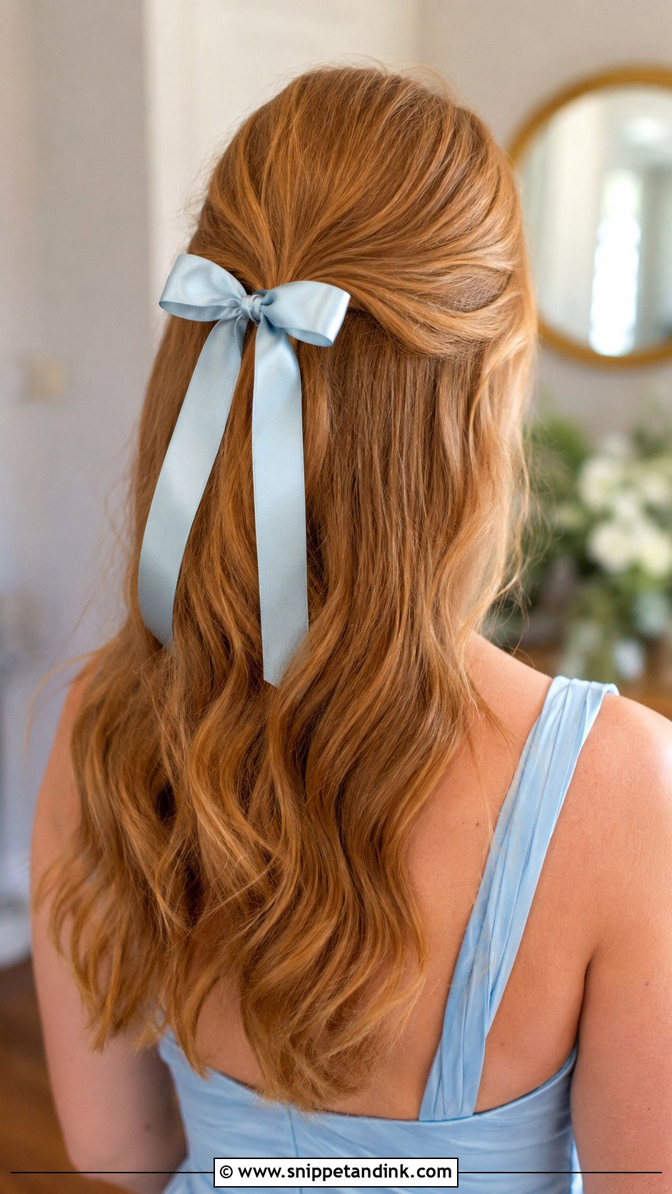 Bridesmaid Half Up Ribbon Hair - Snippet and Ink - 20 Wedding Hair Bridesmaid Half Up Ideas