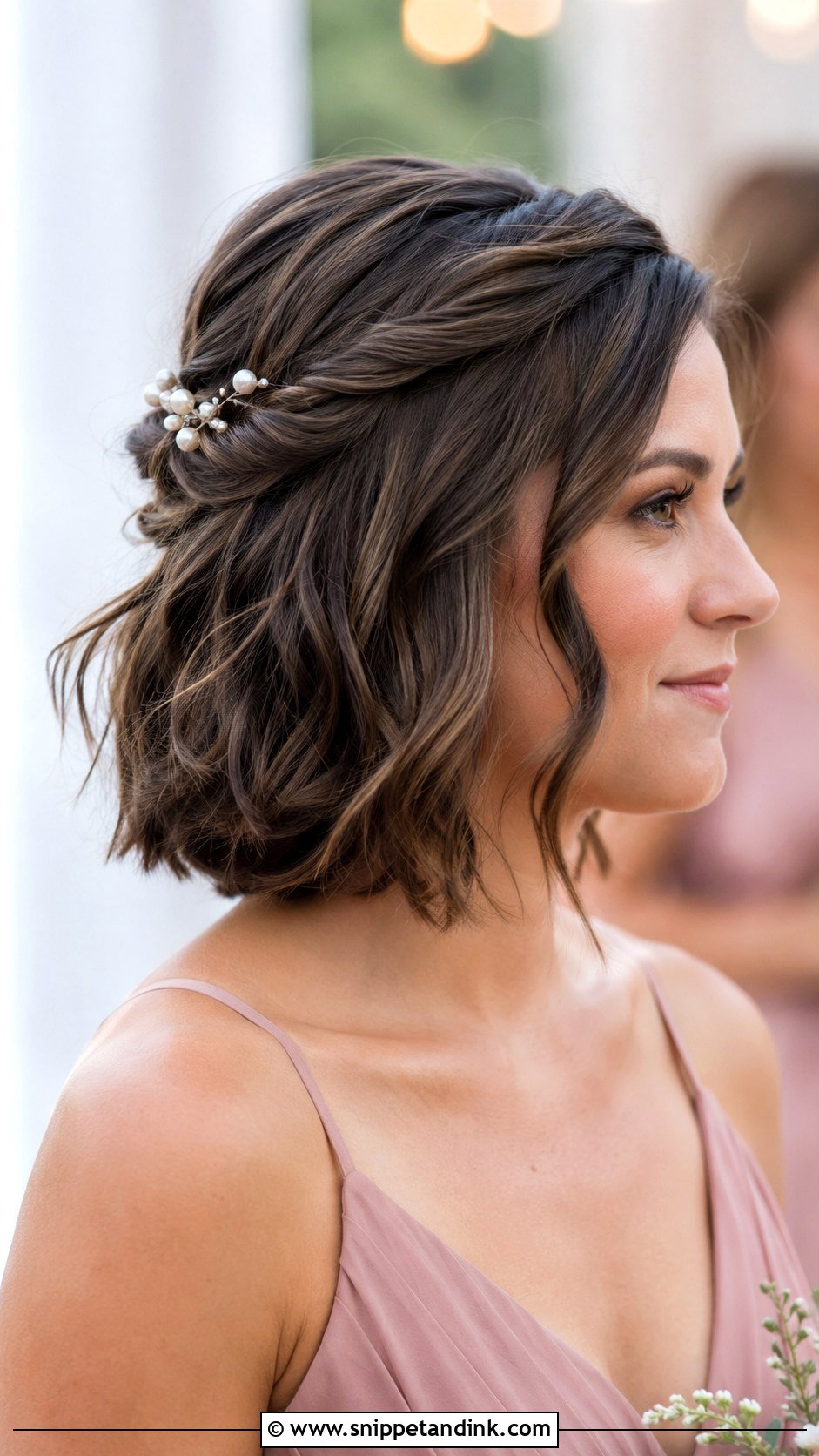 Bridesmaid Half Up Short Hair - Snippet and Ink - 30 Bridesmaid Hair Half Up Ideas