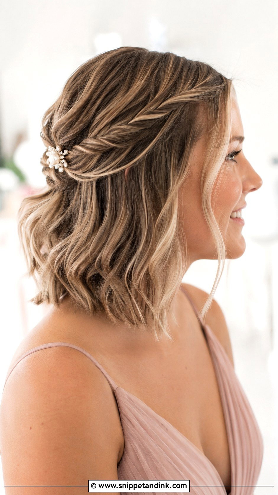 Bridesmaid Half Up Short Hair - Snippet and Ink - 20 Wedding Hairstyles Bridesmaid Half Up