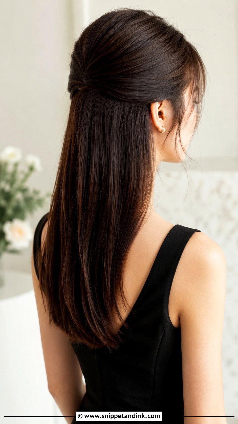 Bridesmaid Half Up Straight Hair - Snippet and Ink - 20 Wedding Hairstyles Bridesmaid Half Up
