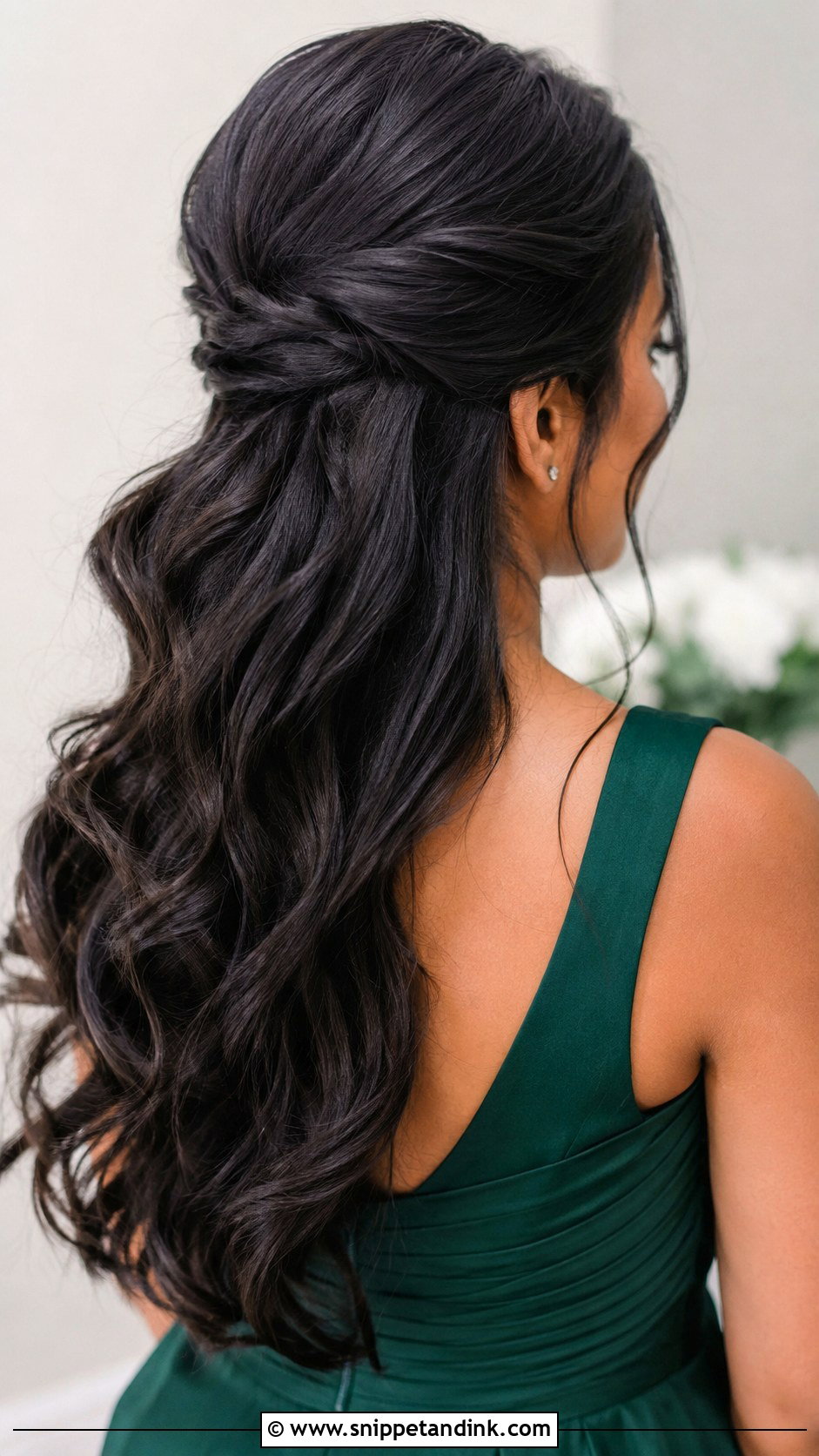 Bridesmaid Half Up Thick Hair - Snippet and Ink - 20 Wedding Hair Bridesmaid Half Up Ideas