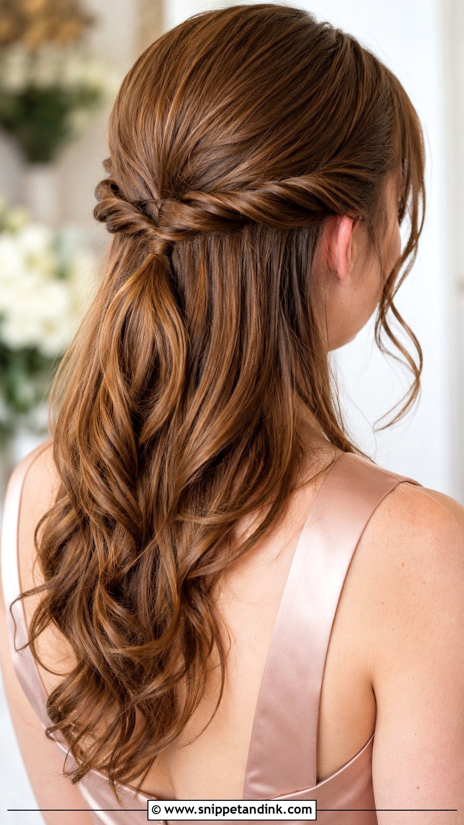 Bridesmaid Half Up Twisted Hair - Snippet and Ink - 20 Wedding Hairstyles Bridesmaid Half Up