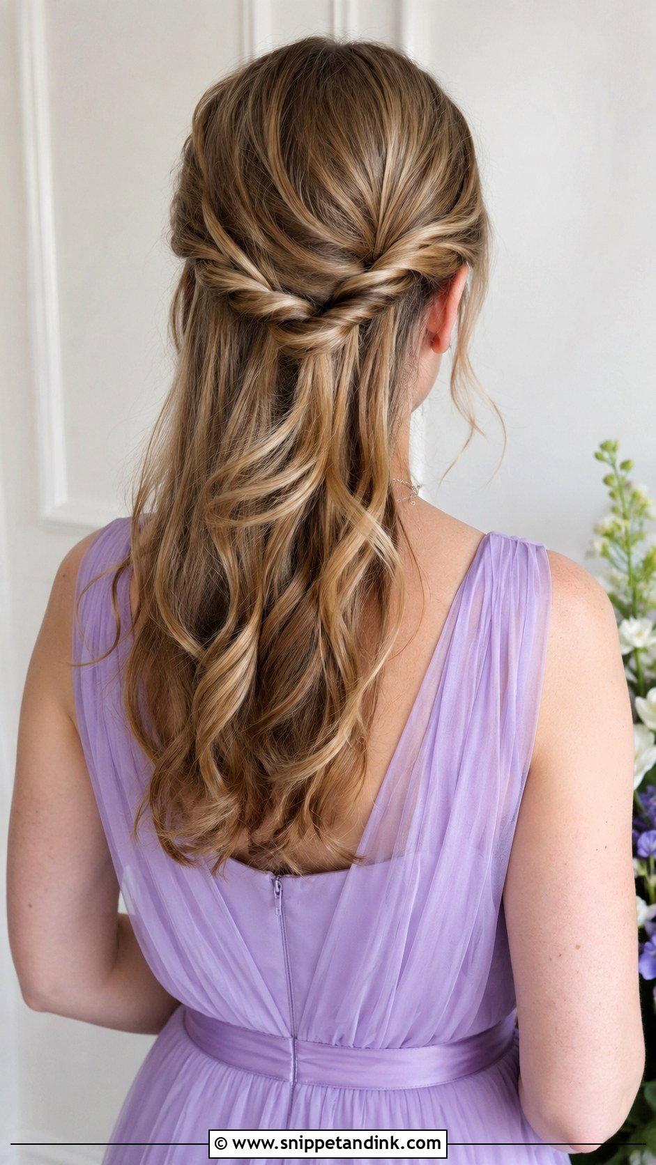 Bridesmaid Half Up Twisted Hair - Snippet and Ink - 30 Bridesmaid Hair Half Up Ideas