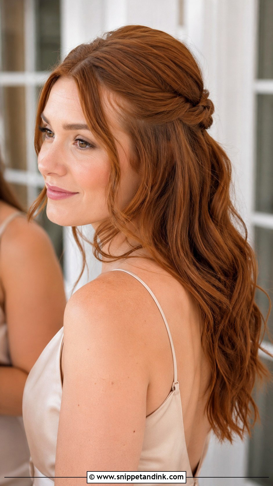 Bridesmaid Half Up Twisted Hair - Snippet and Ink - 20 Wedding Hair Bridesmaid Half Up Ideas