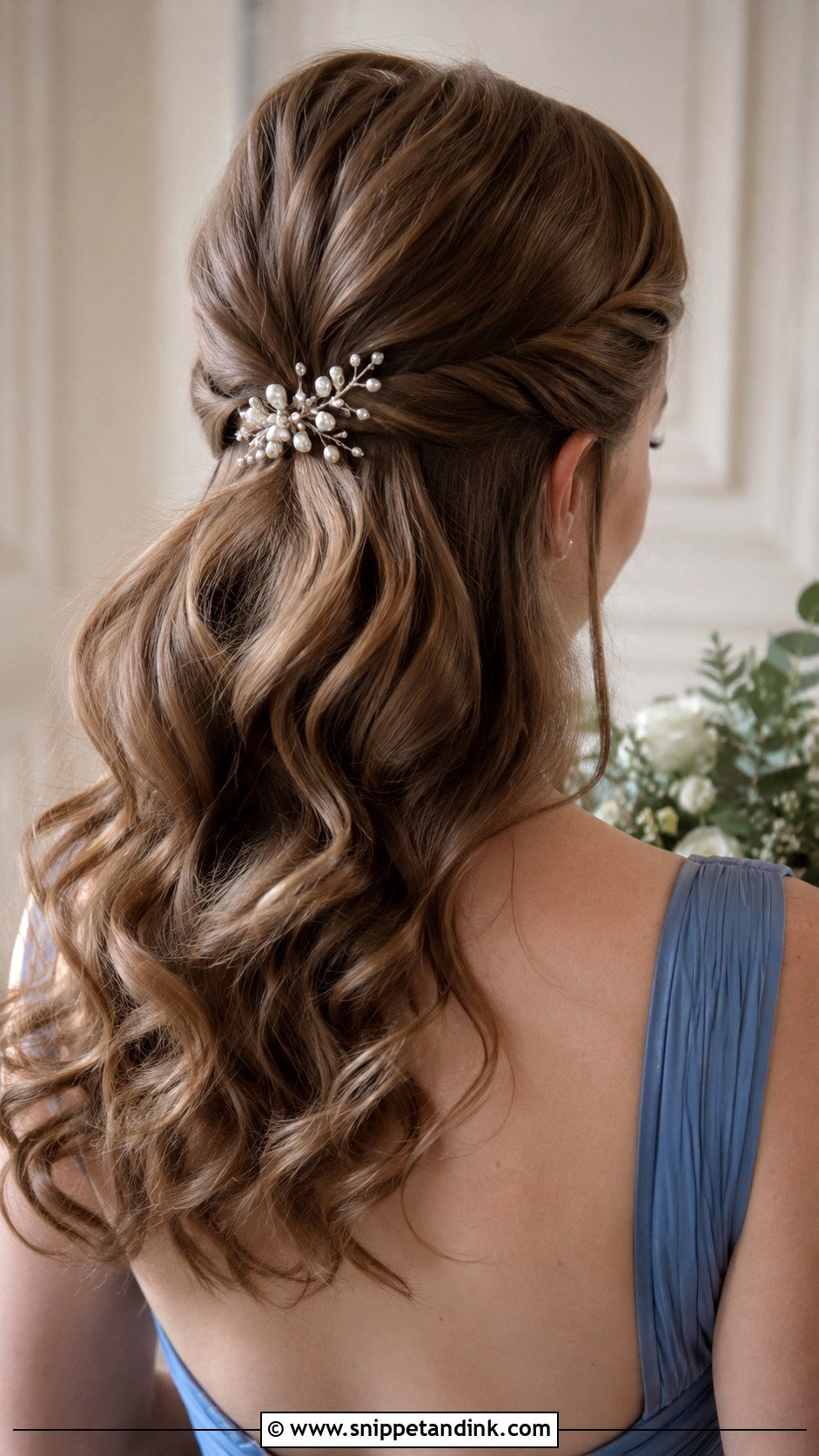 Bridesmaid Half Up With Hair Clip - Snippet and Ink - 20 Wedding Hairstyles Bridesmaid Half Up