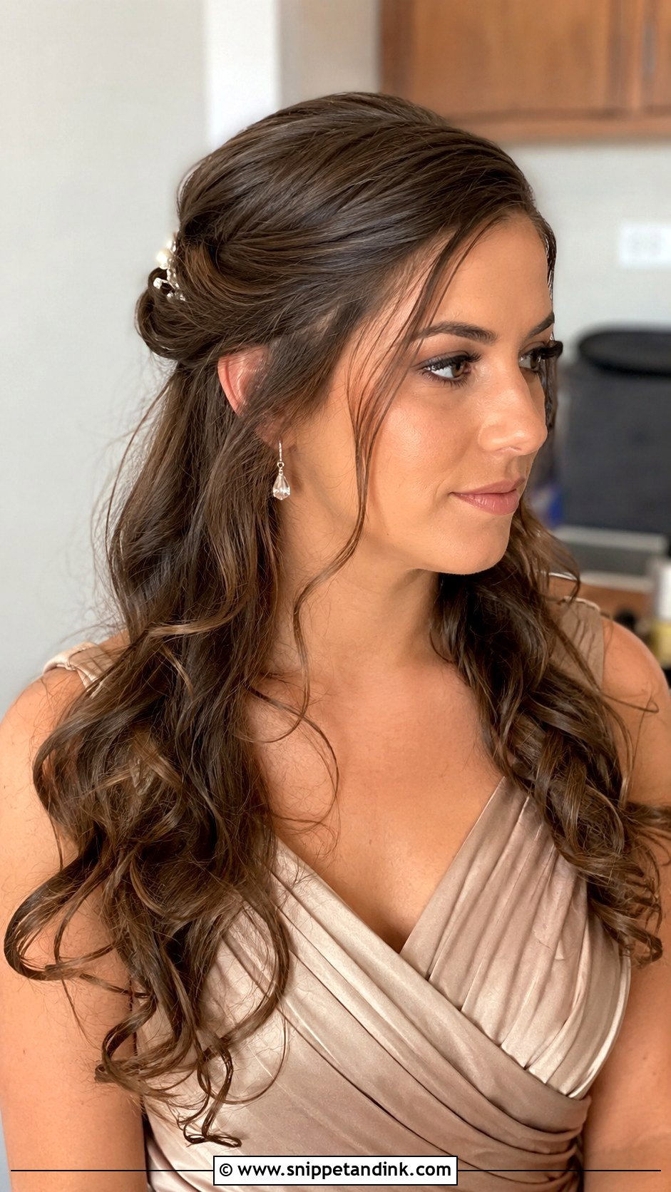 Bridesmaid Half Up With Side Part - Snippet and Ink - 30 Bridesmaid Hair Half Up Ideas
