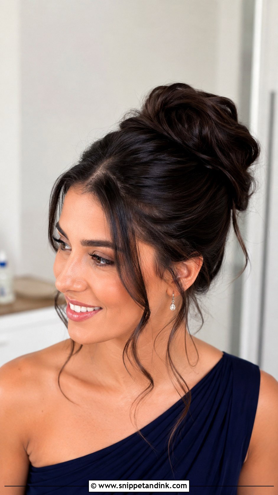 Bridesmaid High Bun - Snippet and Ink - 20 Hairstyles for Wedding Bridesmaid