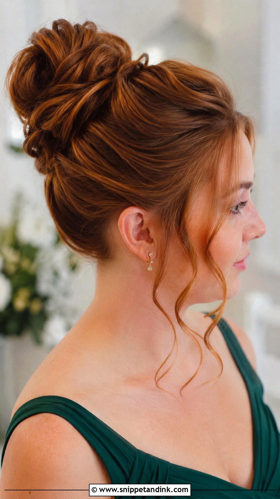 Bridesmaid High Bun - Snippet and Ink - 35 Bridesmaid Hair Updo Ideas