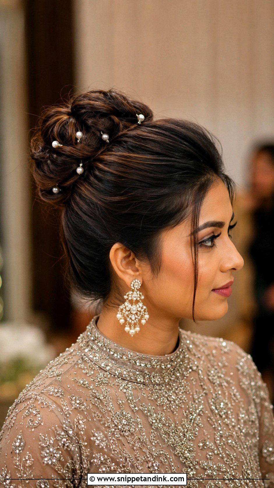 Bridesmaid High Bun For Indian Wedding - Snippet and Ink - 20 Bridesmaid Hairstyles Indian Wedding