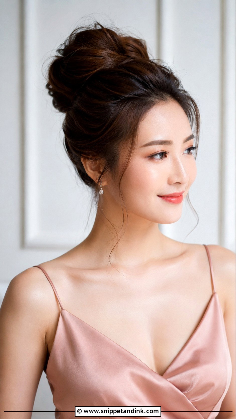 Bridesmaid High Bun Long Hair - Snippet and Ink - 25 Brides Maids Hairstyle Long Hair Ideas