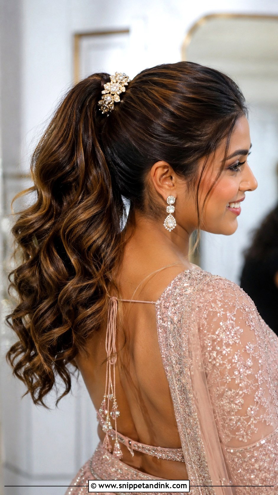 Bridesmaid High Ponytail For Indian Wedding - Snippet and Ink - 20 Bridesmaid Hairstyles Indian Wedding