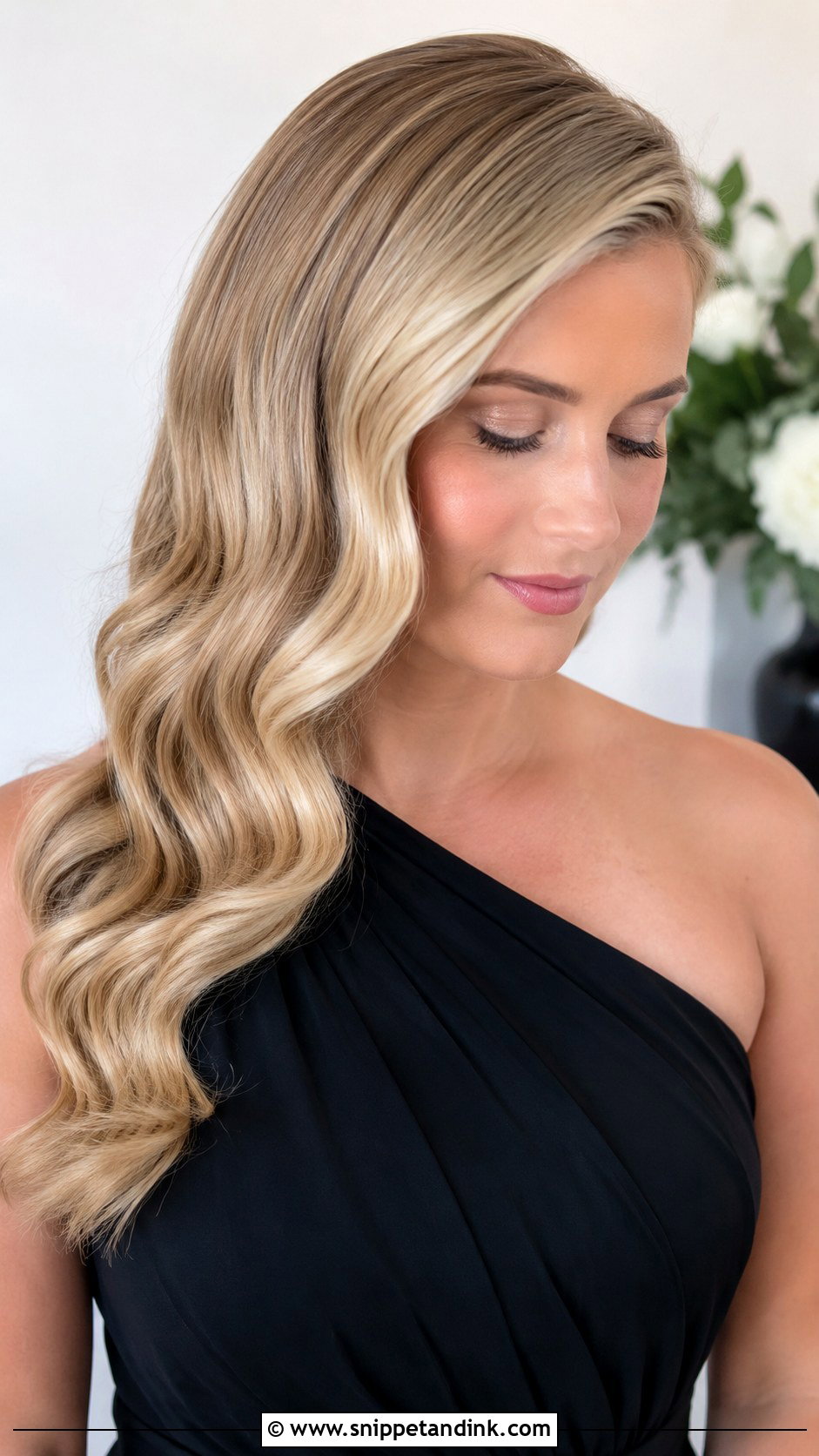 Bridesmaid Hollywood Waves For Round Face - Snippet and Ink - 20 Bridesmaid Hair Round Face Ideas