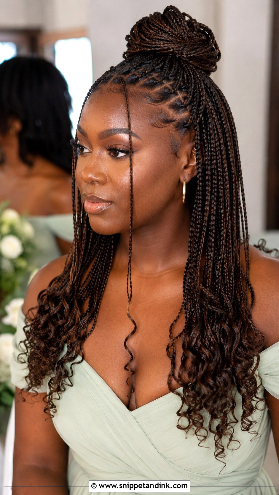 Bridesmaid Knotless Braids Half Up - Snippet and Ink - 25 Bridesmaid Hairstyles Black Women