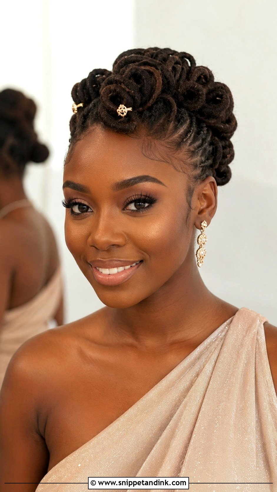 Bridesmaid Loc Petals For Black Women - Snippet and Ink - 25 Bridesmaid Hair Black Women Ideas