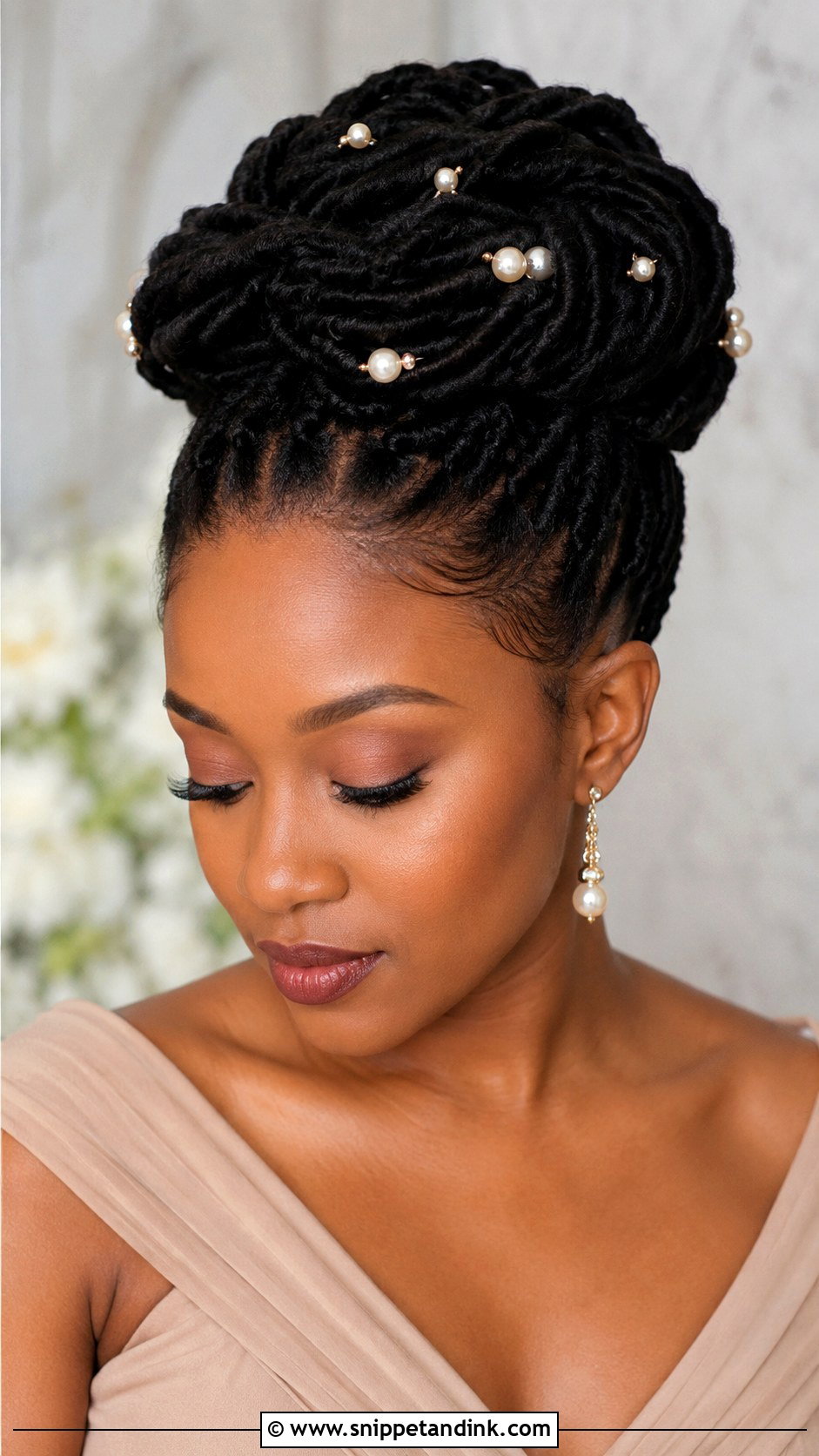 Bridesmaid Loc Updo - Snippet and Ink - 25 Bridesmaid Hair Up Ideas