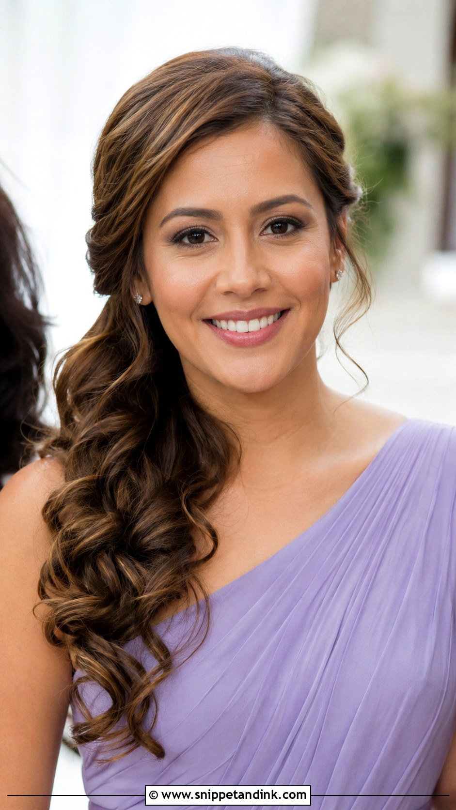 Bridesmaid Long Side Swept Curls - Snippet and Ink - 20 Bridesmaid Long Hairstyles