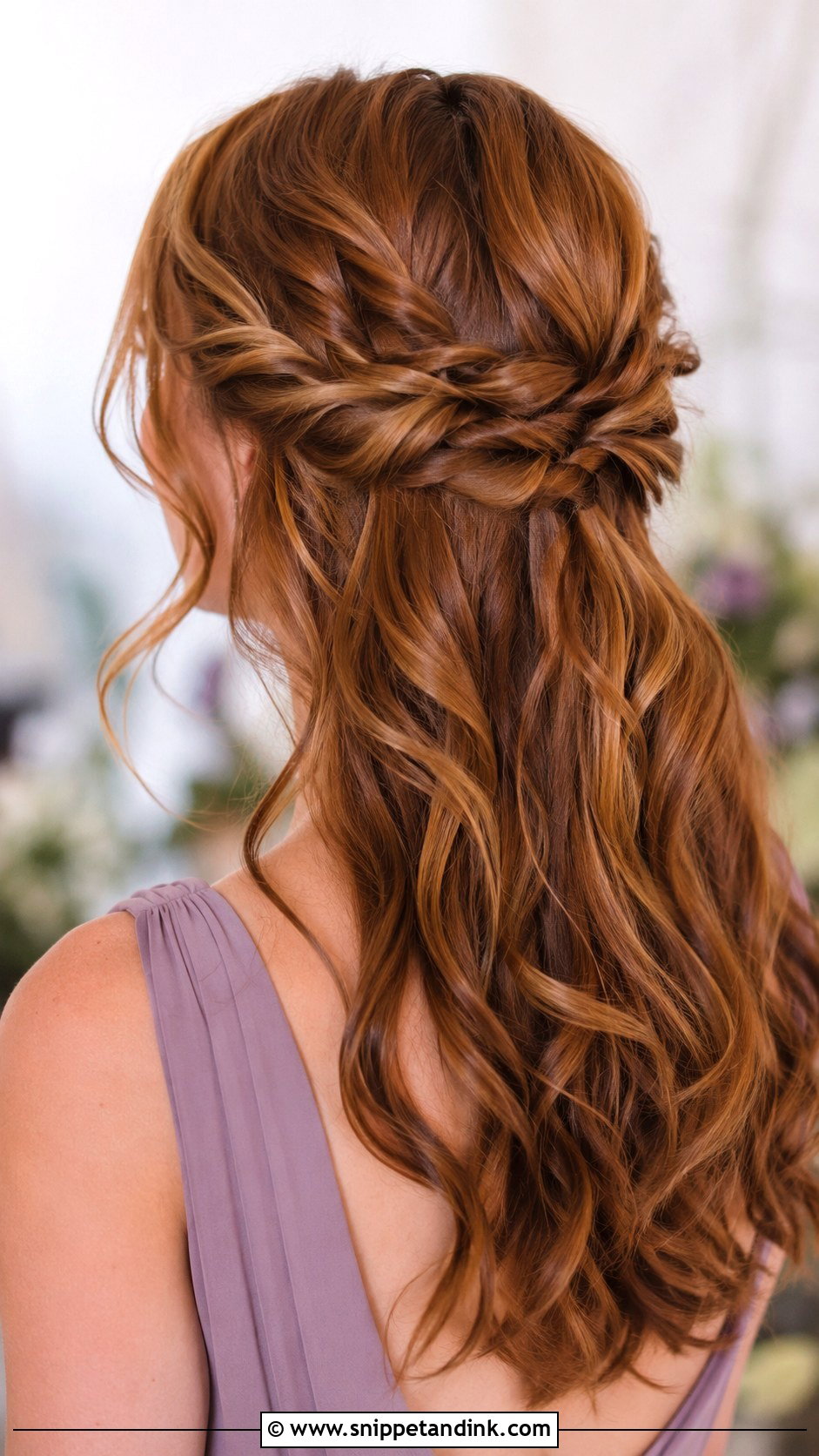 Bridesmaid Long Twisted Half Up Hair - Snippet and Ink - 20 Bridesmaid Long Hairstyles