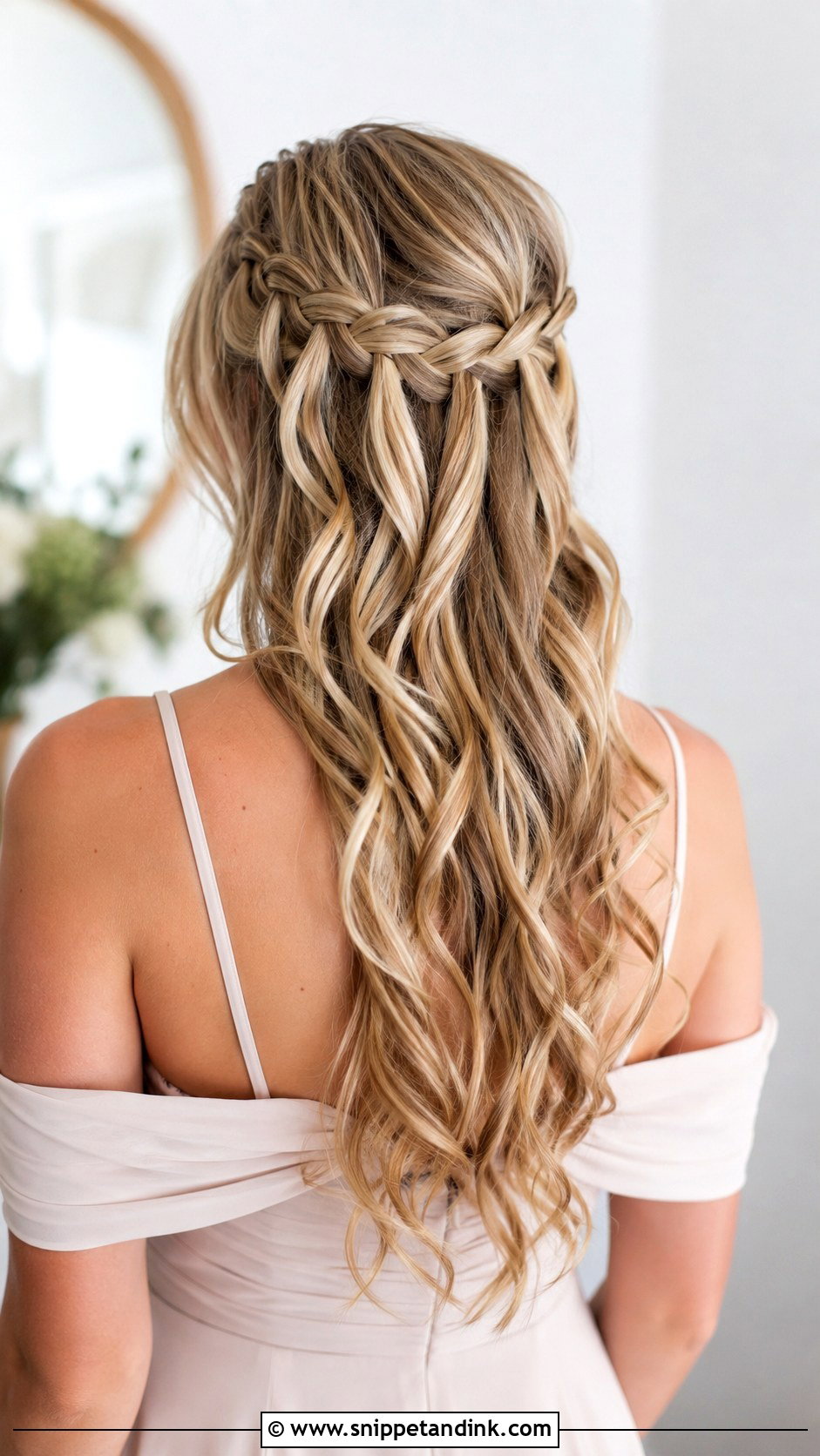 Bridesmaid Long Waterfall Braid - Snippet and Ink - 20 Bridesmaid Long Hairstyles