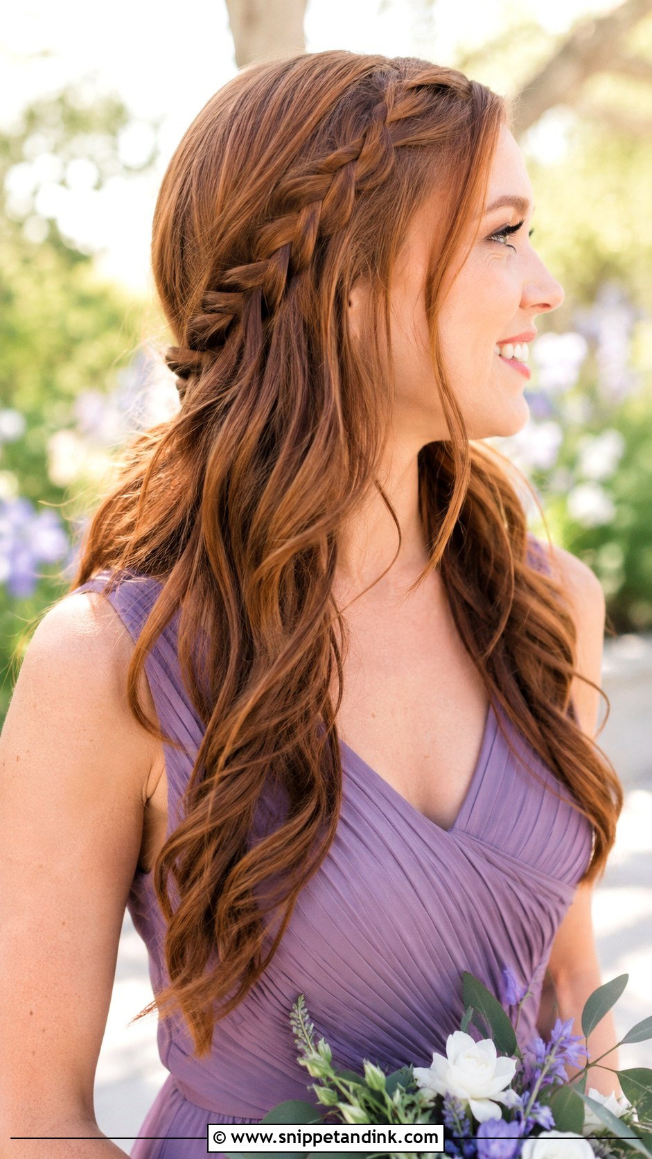 Bridesmaid Loose Waves With Small Braid - Snippet and Ink - 20 Bridesmaid Hairstyles Down Loose Waves