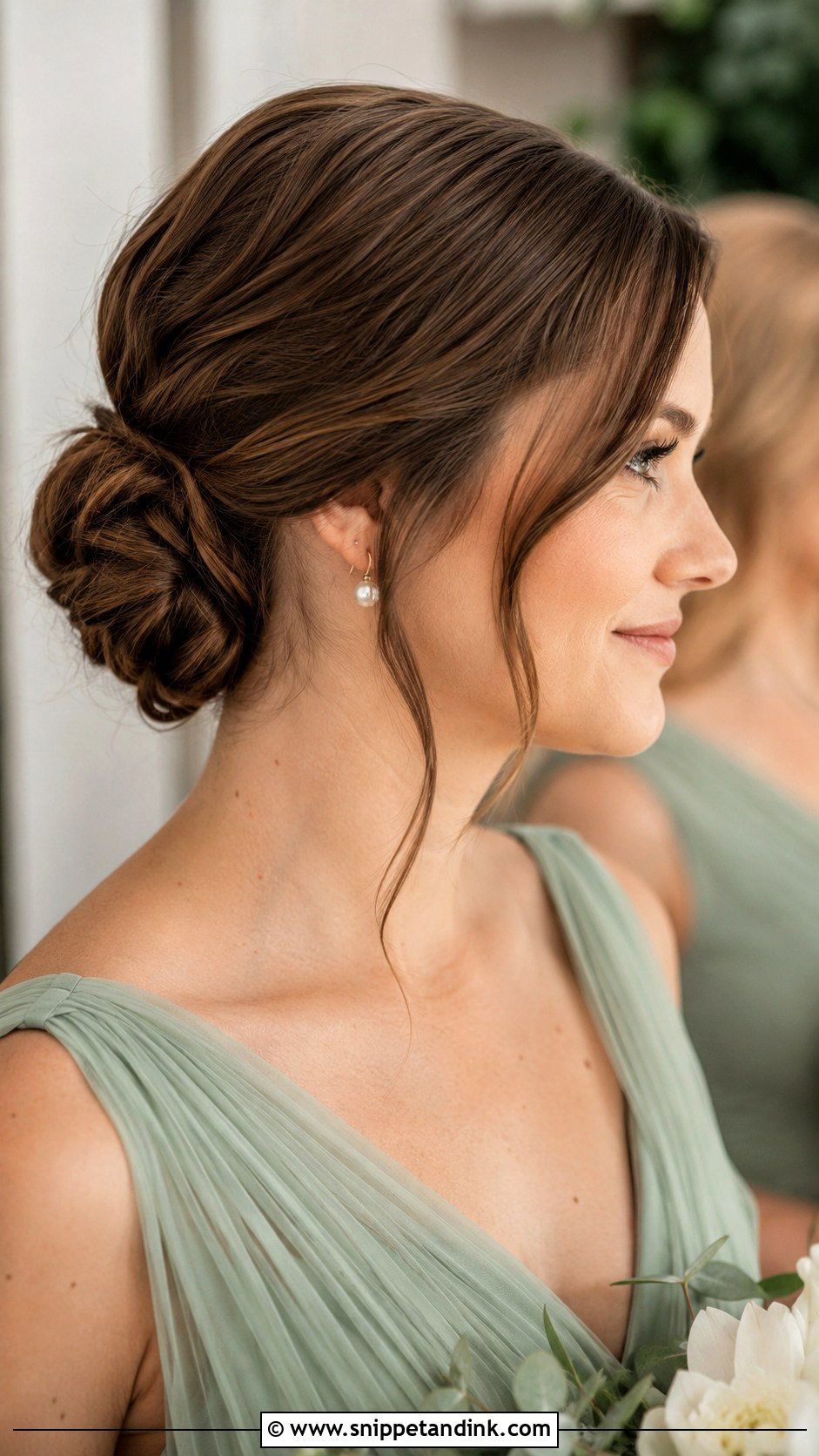 Bridesmaid Low Bun - Snippet and Ink - 25 Bridesmaid Look Ideas
