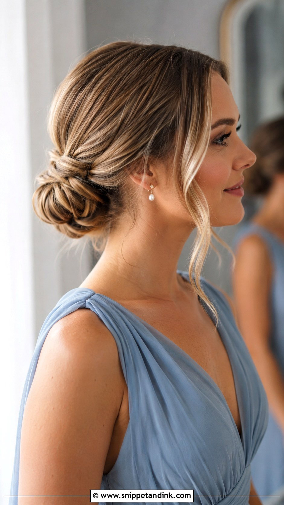 Bridesmaid Low Bun - Snippet and Ink - 35 Bridesmaids Hairstyles