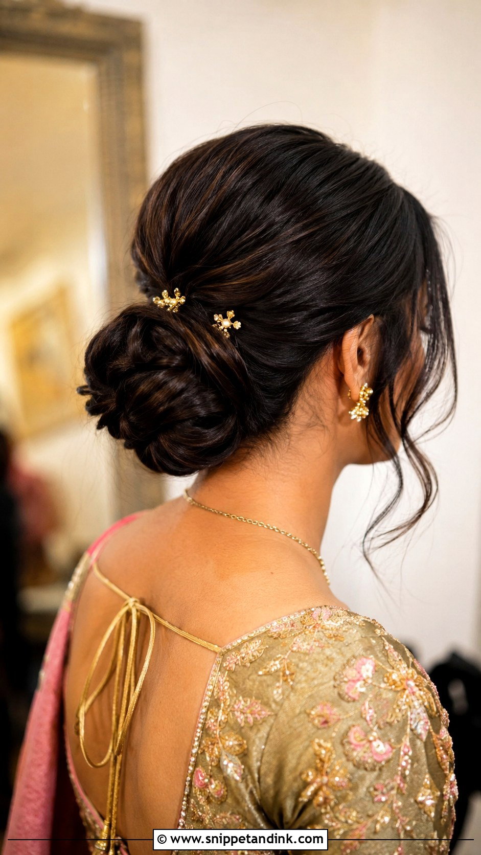 Bridesmaid Low Bun For Indian Wedding - Snippet and Ink - 20 Bridesmaid Hairstyles Indian Wedding