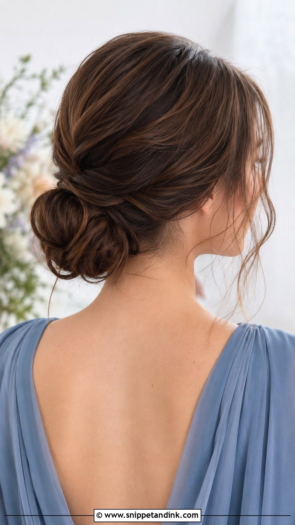Bridesmaid Low Bun For Medium Hair - Snippet and Ink - 20 Bridesmaid Hair for Medium Length Ideas