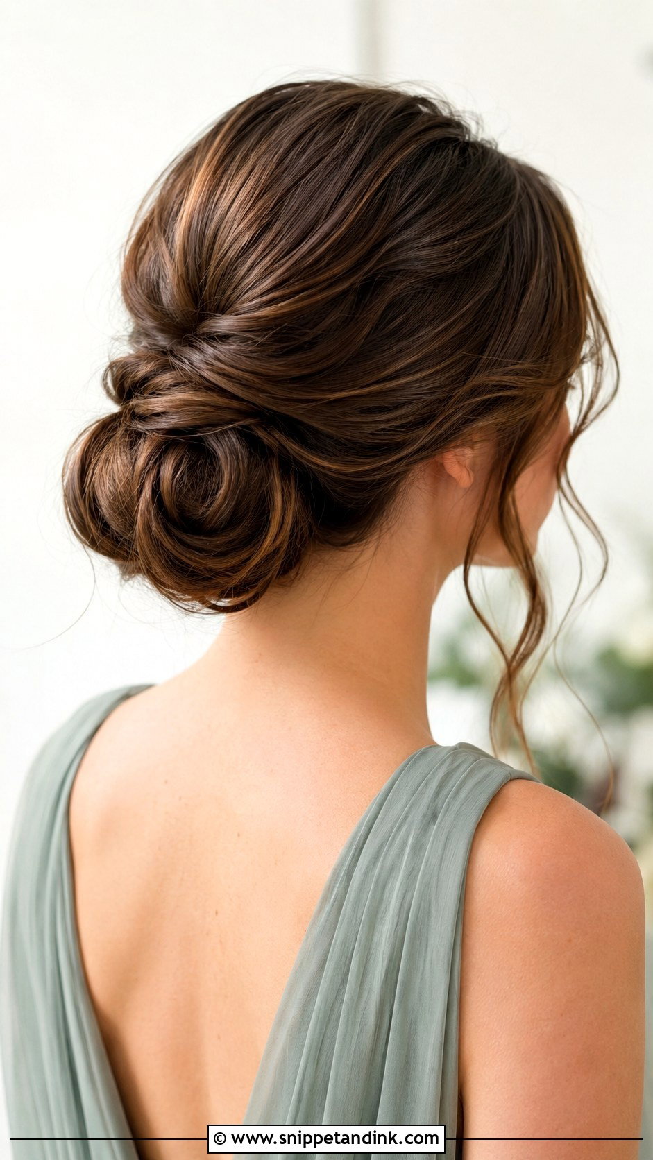 Bridesmaid Low Bun For Medium Length Hair - Snippet and Ink - 25 Bridesmaid Hairstyles Medium Length Updo