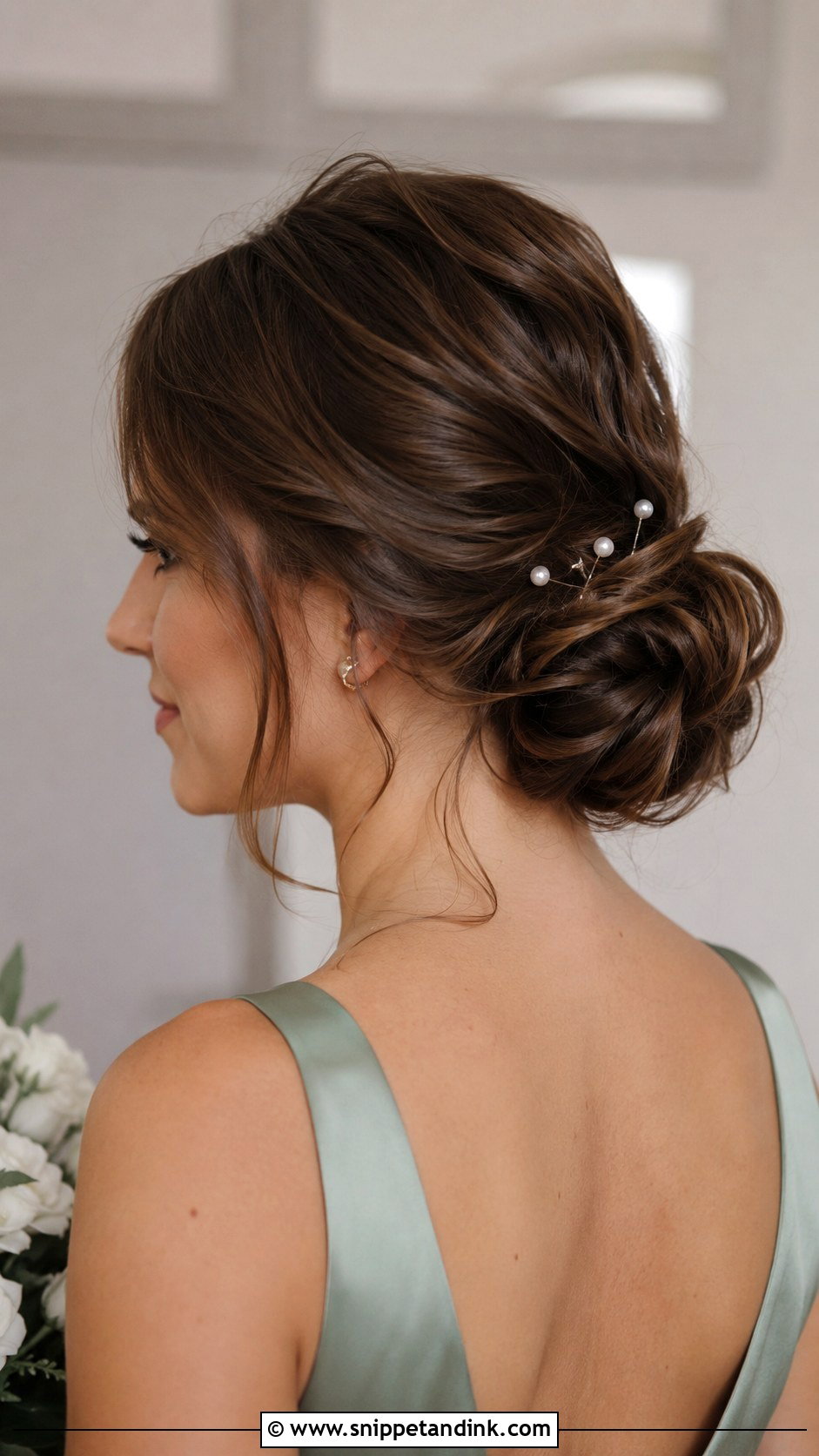 Bridesmaid Low Bun Hairstyle - Snippet and Ink - 20 Braidsmaid Hairstyles