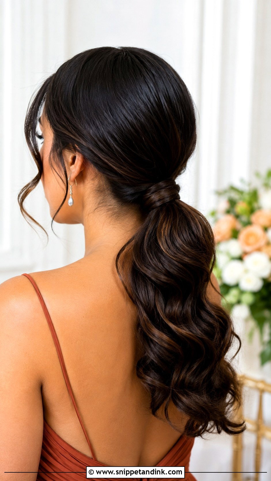 Bridesmaid Low Ponytail - Snippet and Ink - 20 Wedding Bridesmaid Hairdo Ideas