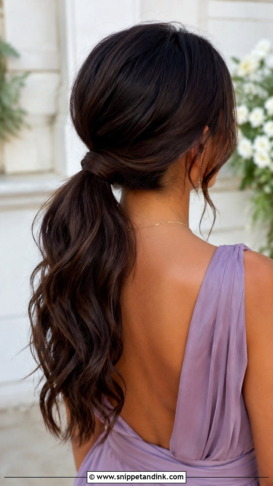 Bridesmaid Low Ponytail - Snippet and Ink - 25 Bridesmaid Look Ideas