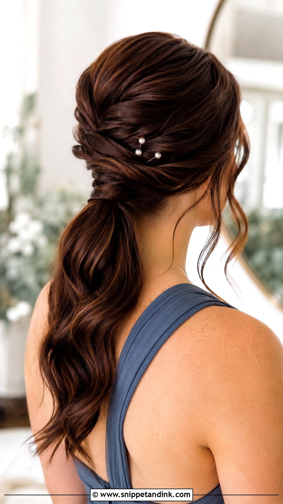 Bridesmaid Low Ponytail For Round Face - Snippet and Ink - 20 Bridesmaid Hair Round Face Ideas