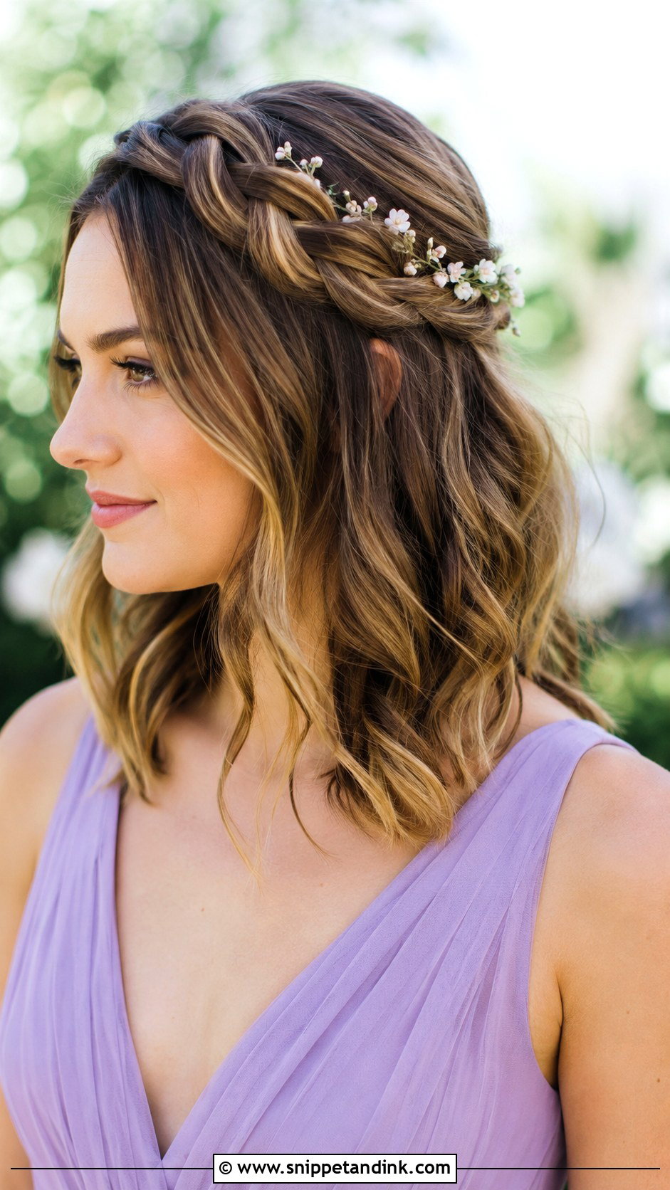 Bridesmaid Medium Braided Crown - Snippet and Ink - 20 Bridesmaid Medium Hairstyles